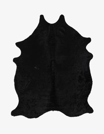 4' 11 x 6' 5 Cowhide Leather Freeform Rug