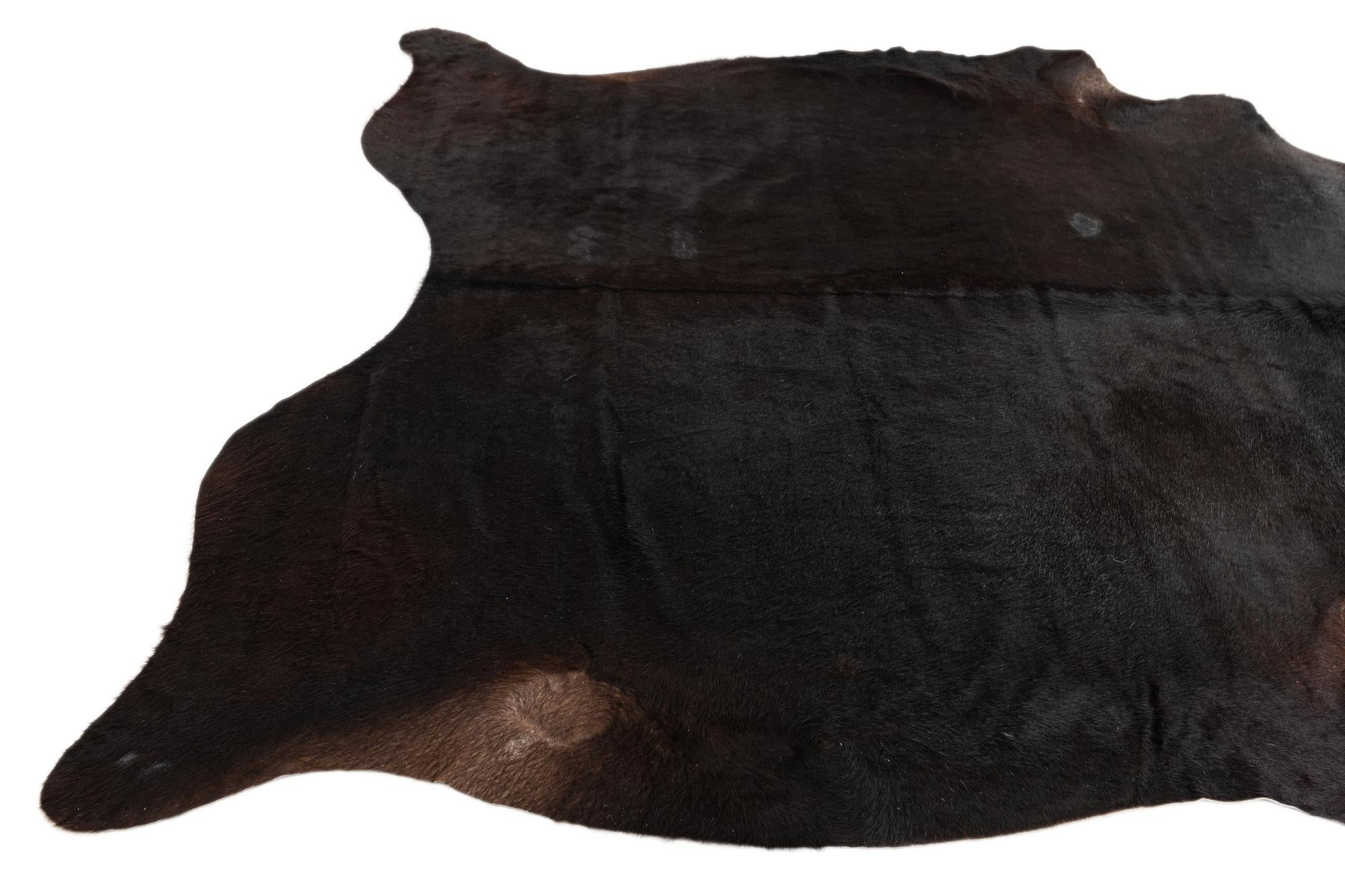 6' 9 x 7' 4 Cowhide Leather Rug