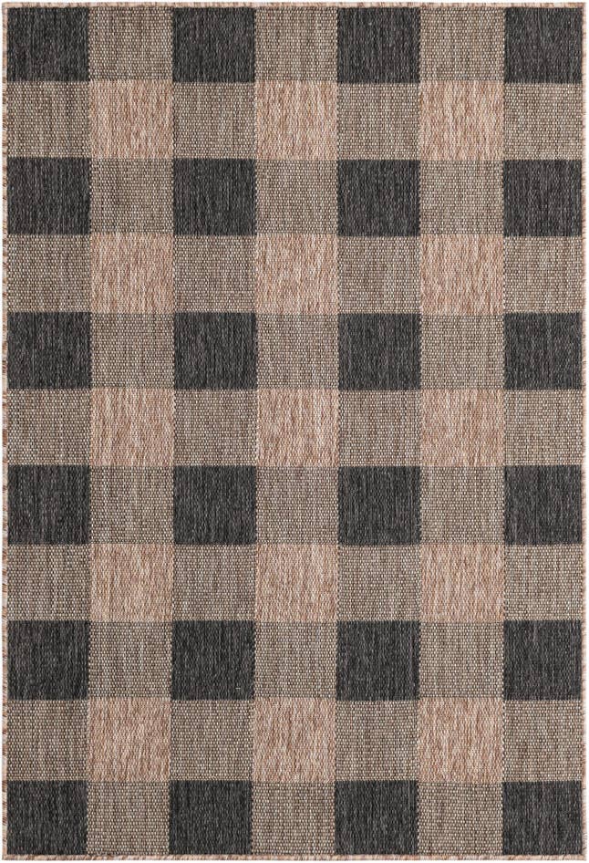 Detail image of 4' x 6' Easy-Clean Checkered Indoor / Outdoor Rug