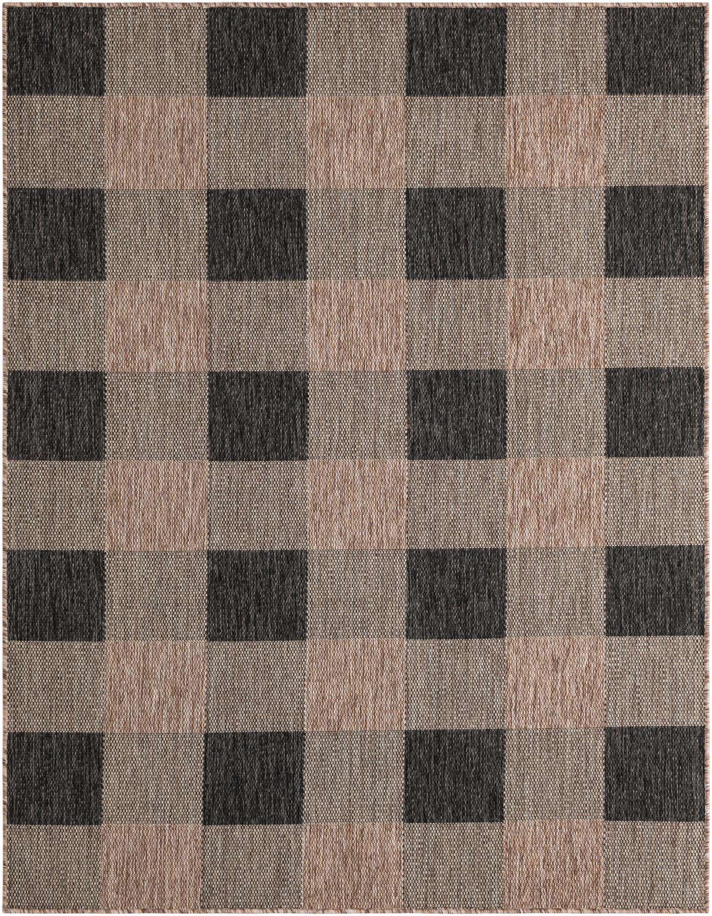 5' 3 x 7' Easy-Clean Checkered Indoor / Outdoor Rug