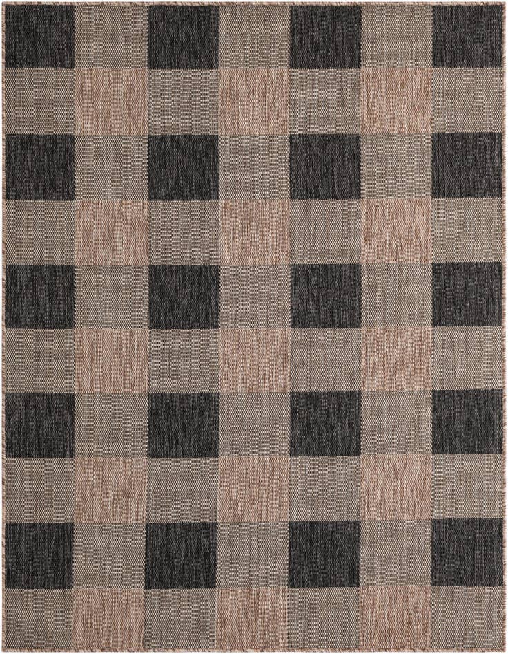 Detail image of 5' 3 x 7' Easy-Clean Checkered Indoor / Outdoor Rug