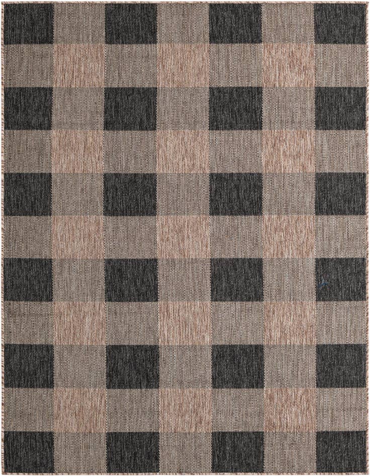 Detail image of 5' 3 x 8' Easy-Clean Checkered Indoor / Outdoor Rug