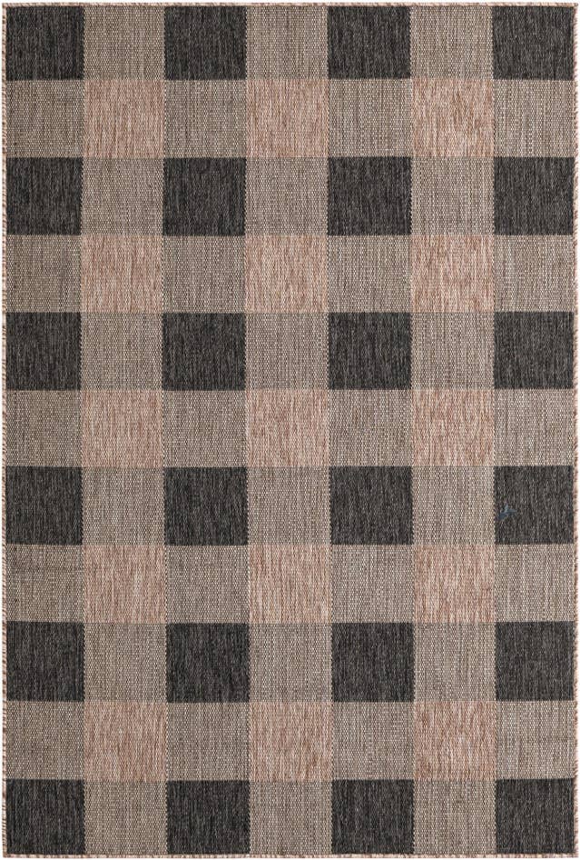 Detail image of 5' 3 x 8' Easy-Clean Checkered Indoor / Outdoor Rug