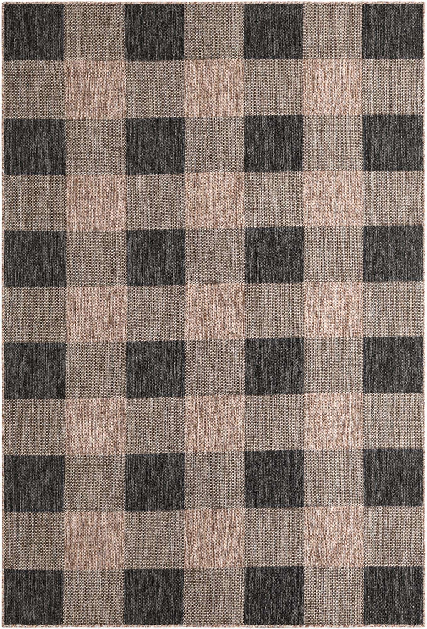 6' x 9' Easy-Clean Checkered Indoor / Outdoor Rug