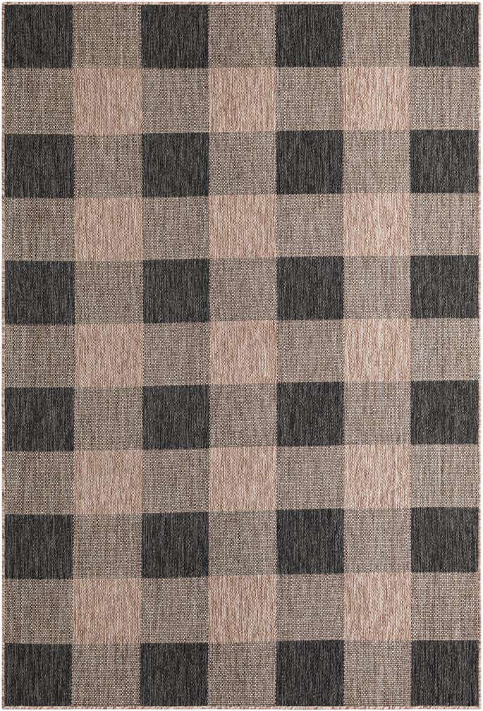 6' x 9' Easy-Clean Checkered Indoor / Outdoor Rug