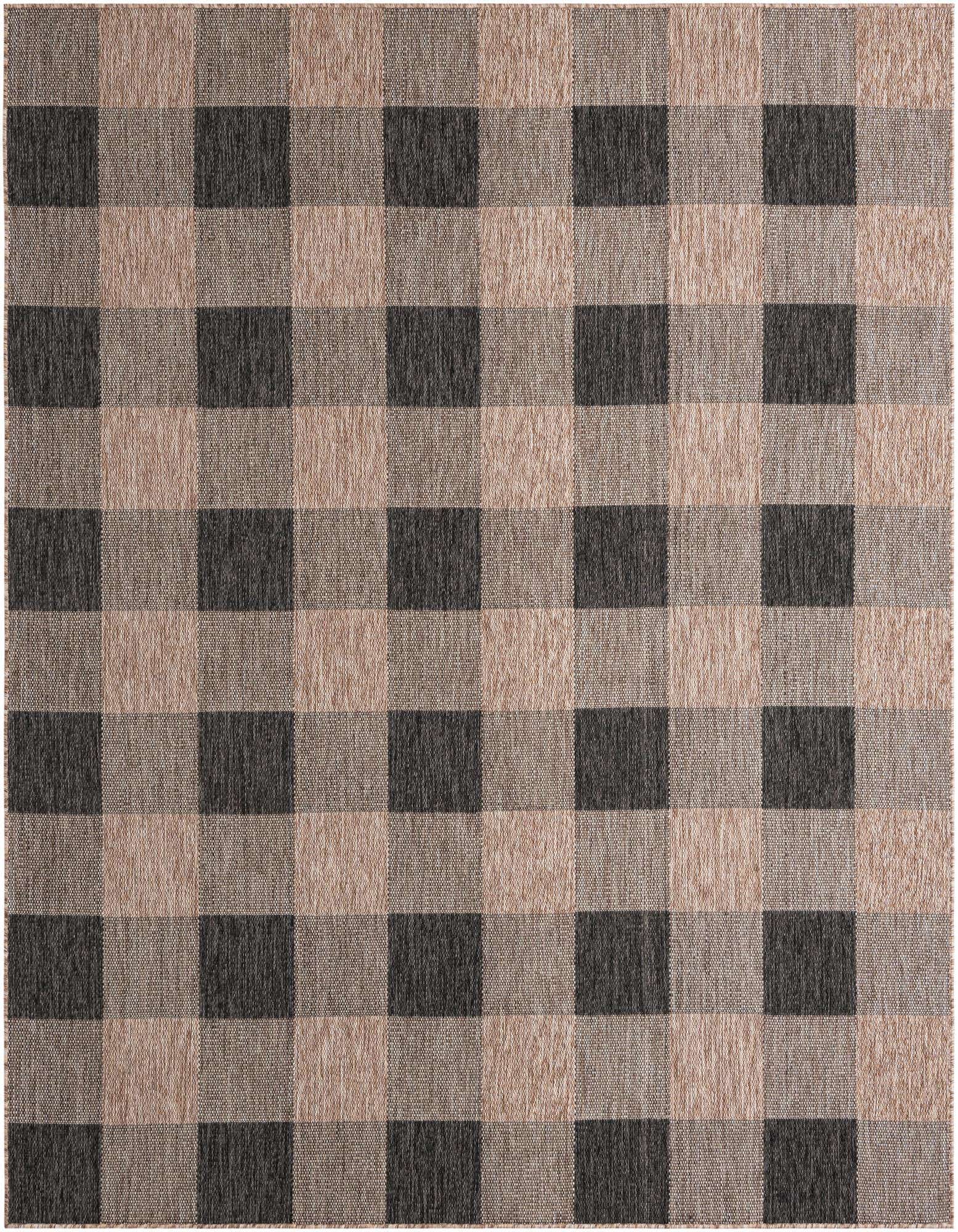 7' 10 x 10' Easy-Clean Checkered Indoor / Outdoor Rug