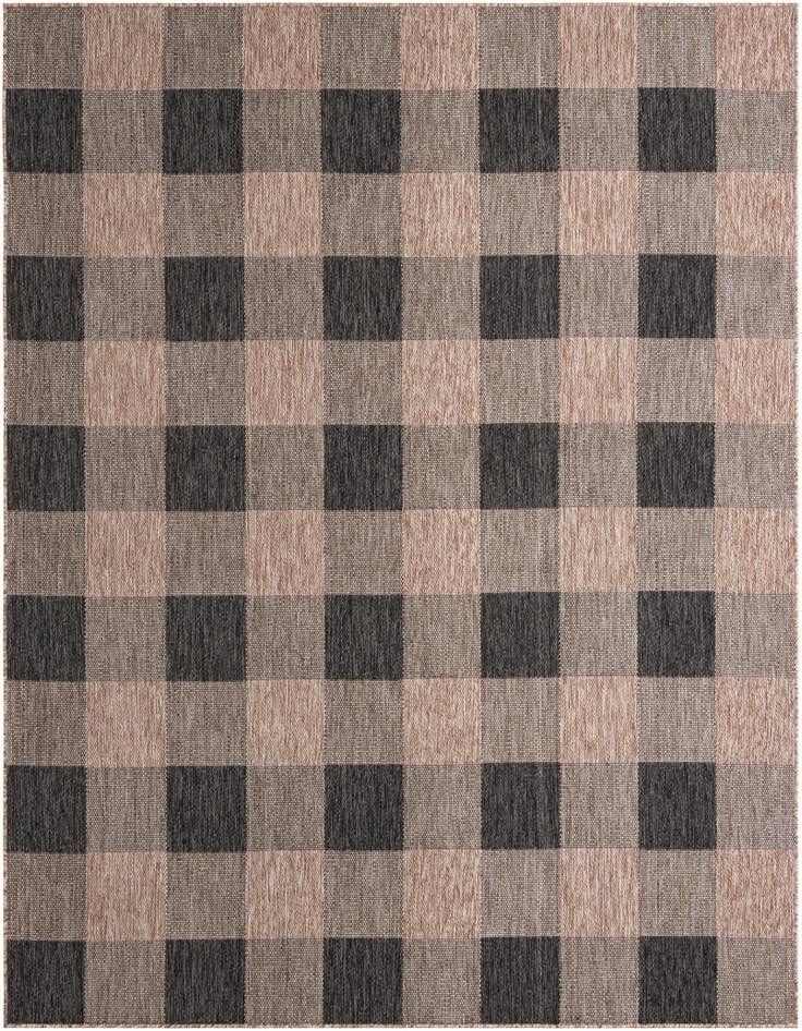 Detail image of 7' 10 x 10' Easy-Clean Checkered Indoor / Outdoor Rug