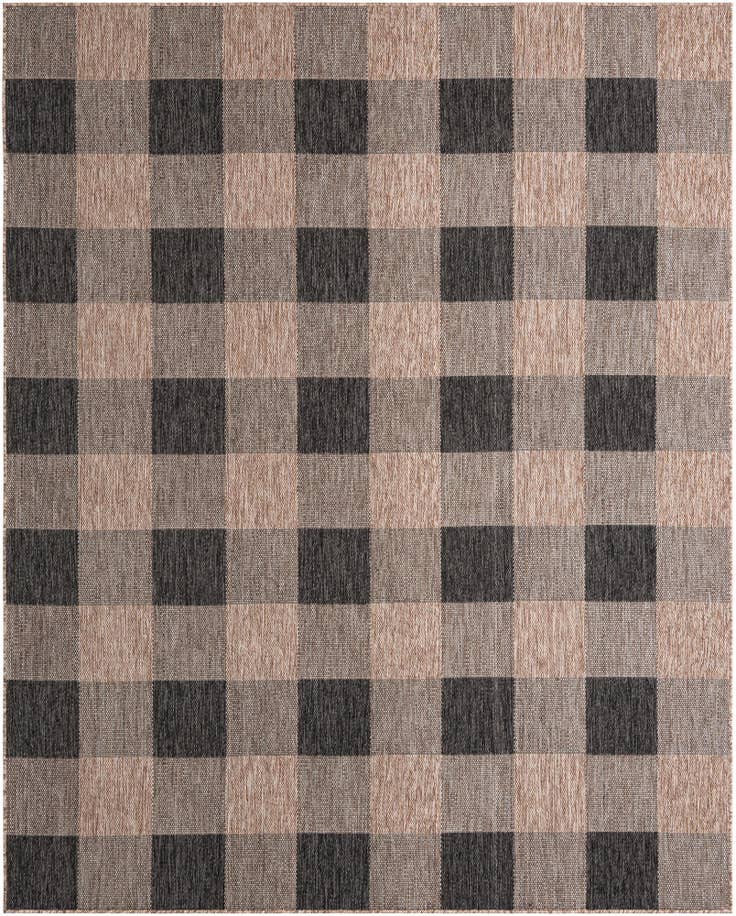 Detail image of 7' 10 x 10' Easy-Clean Checkered Indoor / Outdoor Rug