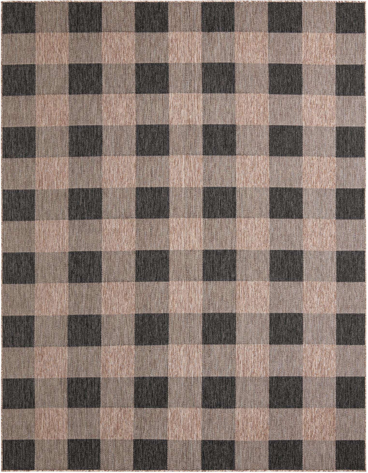 9' x 12' Easy-Clean Checkered Indoor / Outdoor Rug