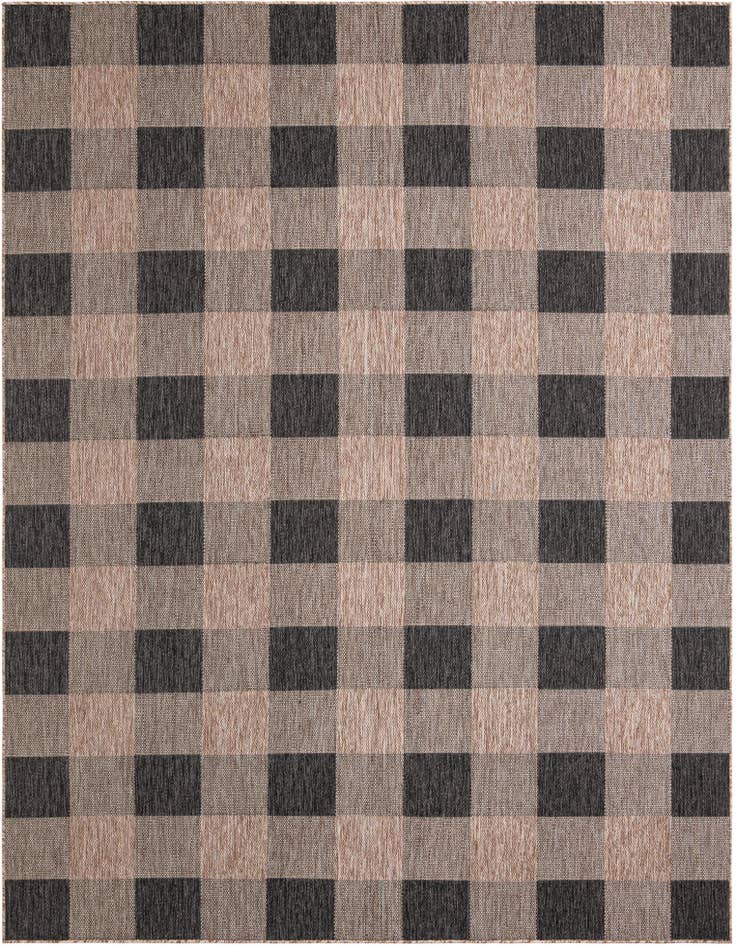 Detail image of 9' x 12' Easy-Clean Checkered Indoor / Outdoor Rug
