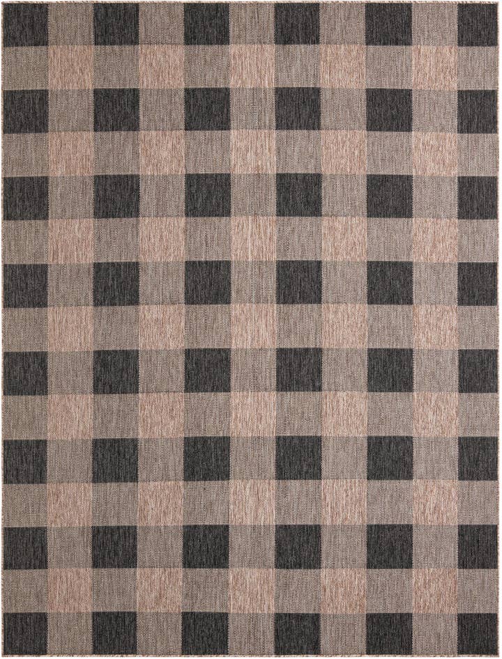 Detail image of 9' x 12' Easy-Clean Checkered Indoor / Outdoor Rug