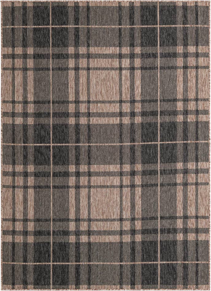 Detail image of 5' 3 x 7' Easy-Clean Checkered Indoor / Outdoor Rug