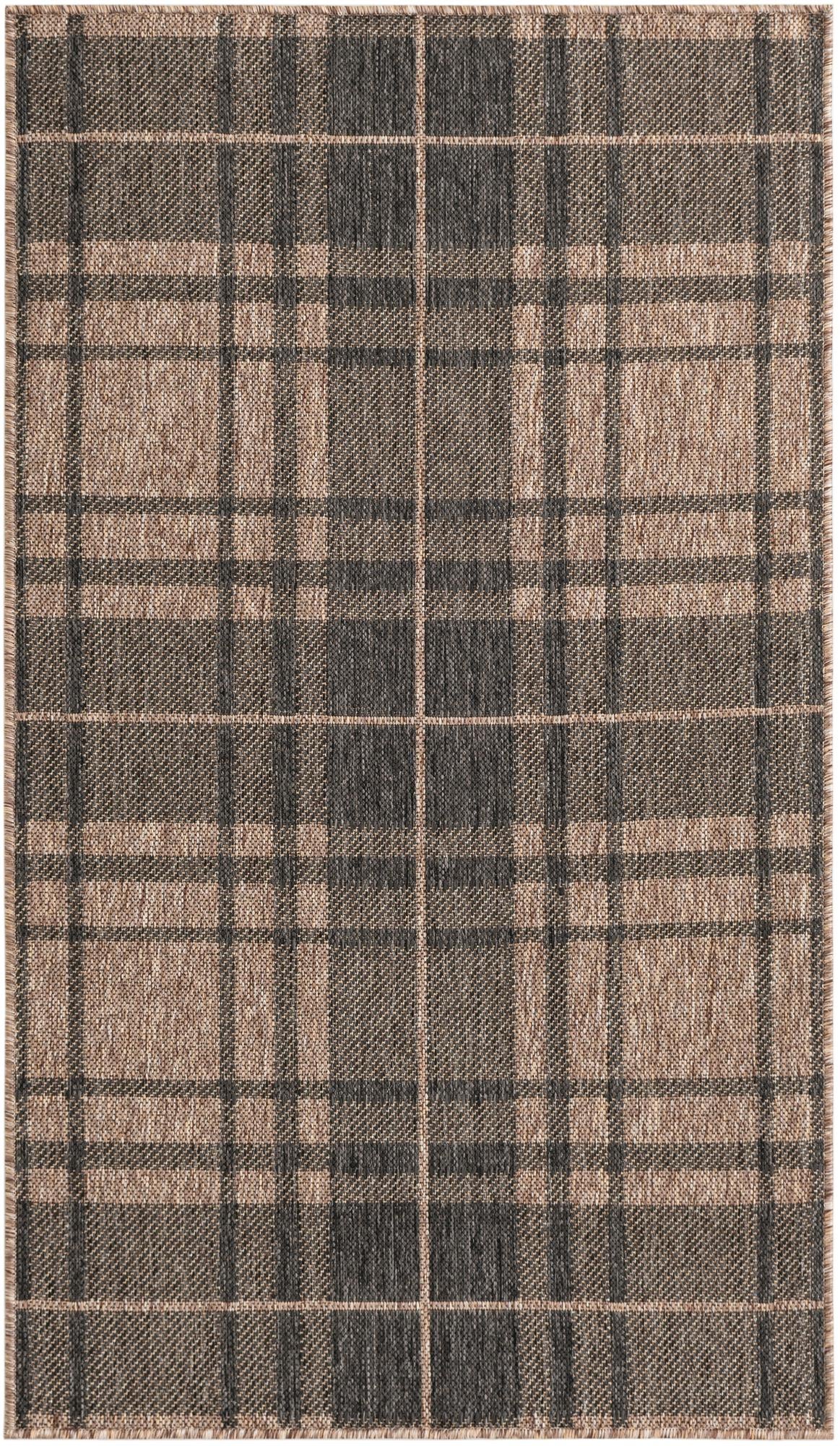 3' x 5' 3  Washable Checkered Indoor / Outdoor Rug