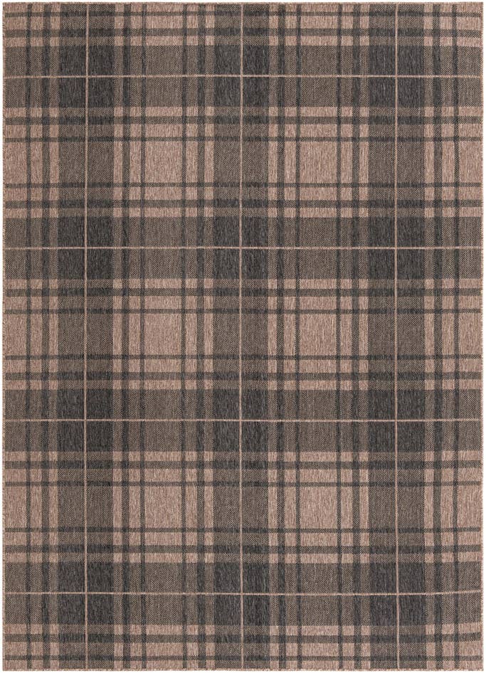 Detail image of 7' 10 x 11' Easy-Clean Checkered Indoor / Outdoor Rug