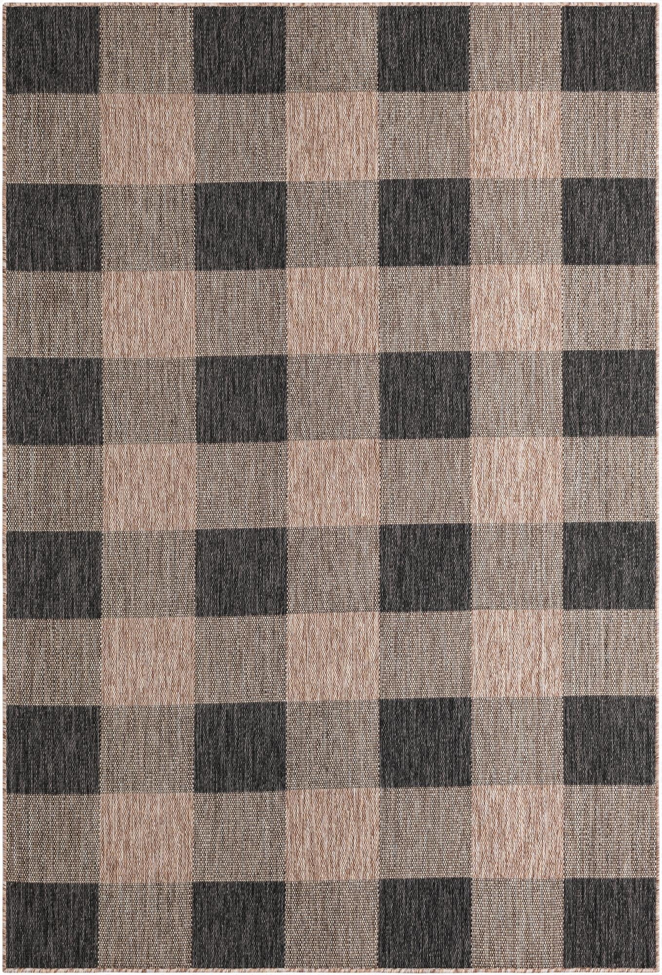 6' x 9'  Washable Checkered Indoor / Outdoor Rug