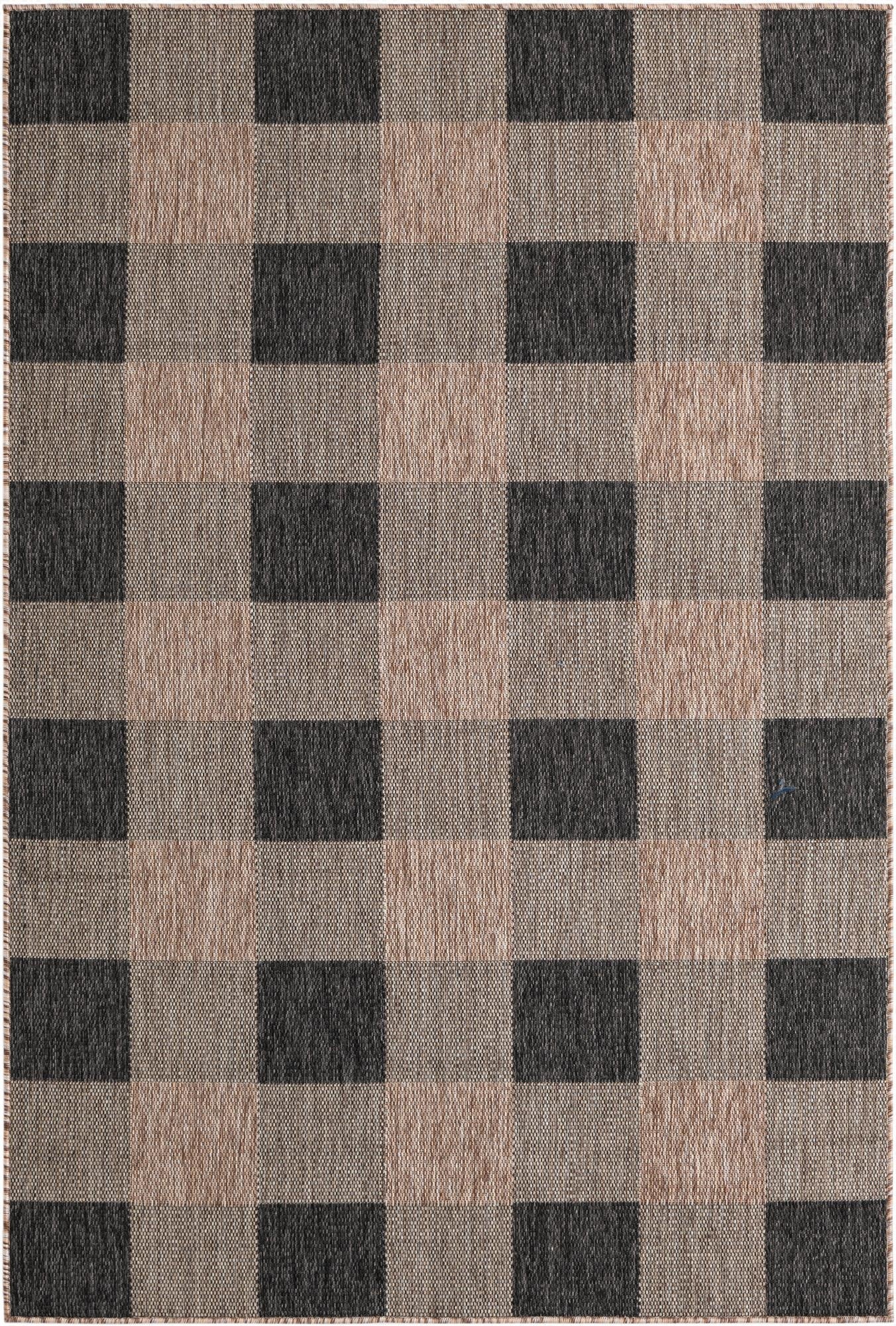 5' 3 x 8'  Washable Checkered Indoor / Outdoor Rug