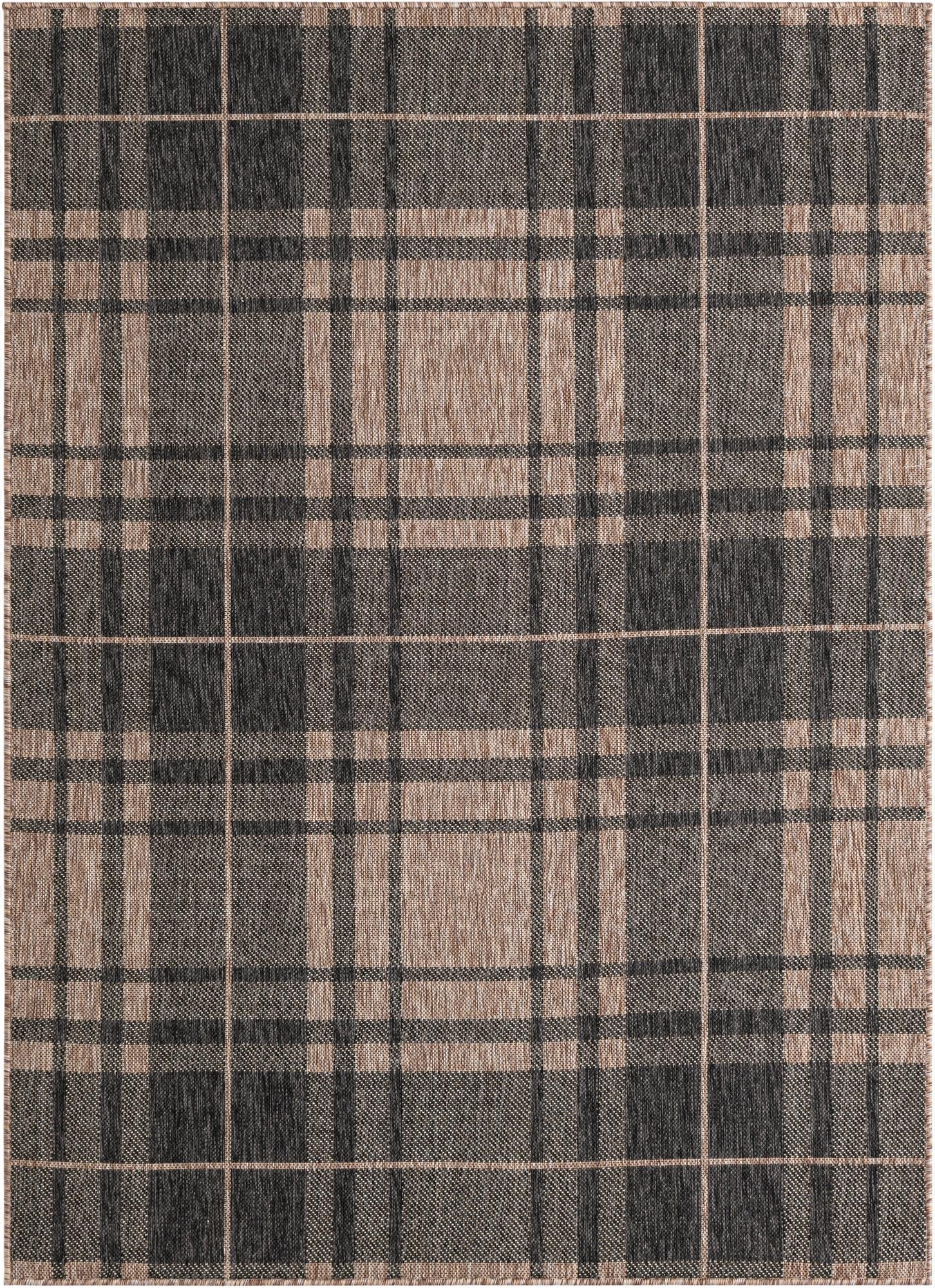 5' 3 x 7'  Washable Checkered Indoor / Outdoor Rug