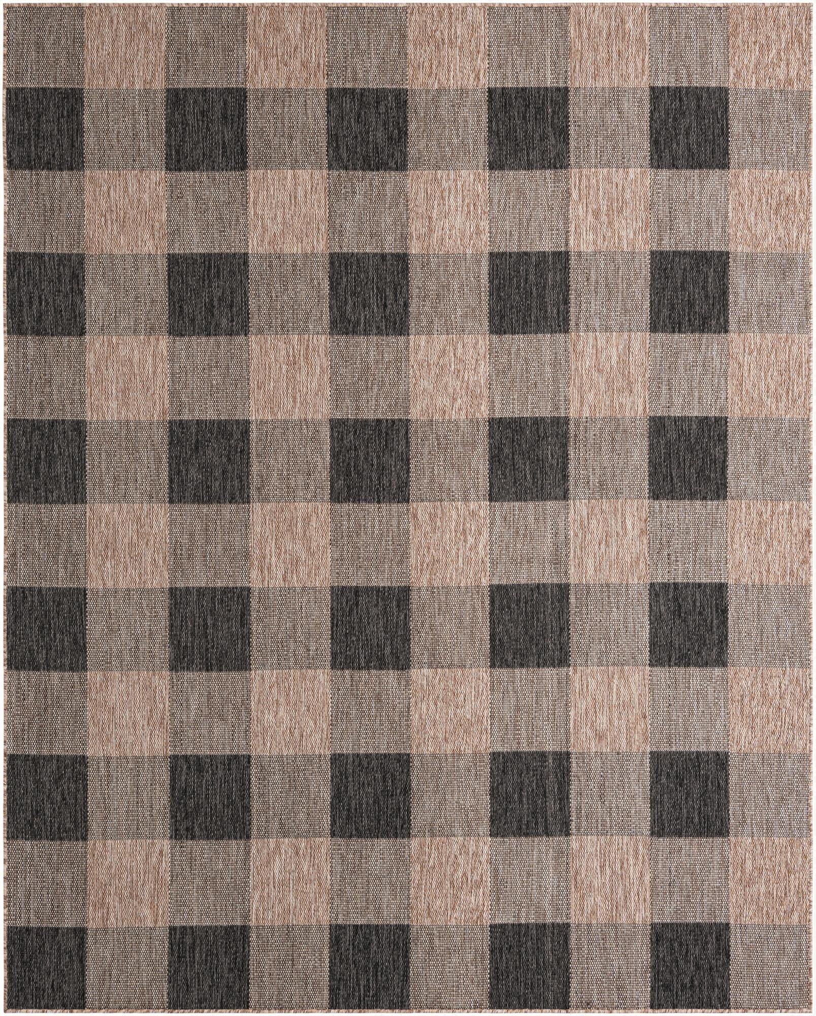 7' 10 x 10'  Washable Checkered Indoor / Outdoor Rug
