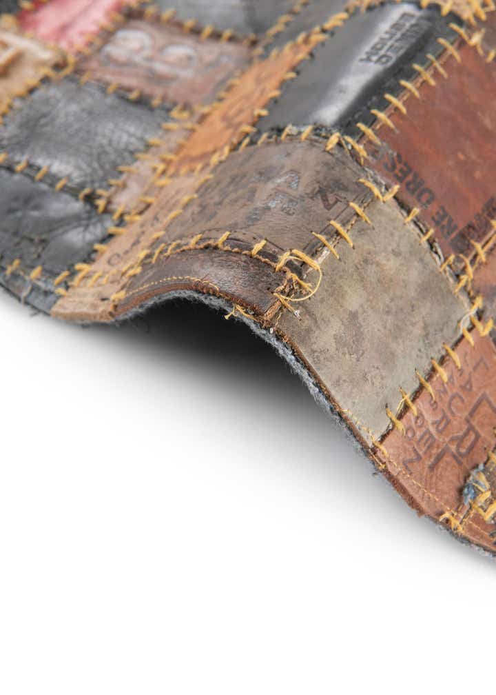 125cm x 125cm Jean Leather Tag Rund Teppich