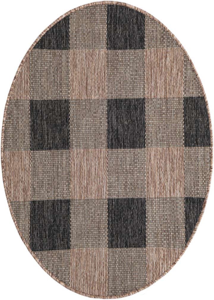 3' x 3' Easy-Clean Checkered Indoor / Outdoor Round Rug