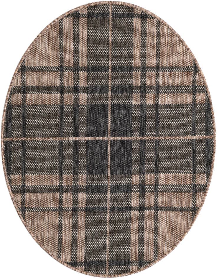 Detail image of 3' x 3' Easy-Clean Checkered Indoor / Outdoor Round Rug
