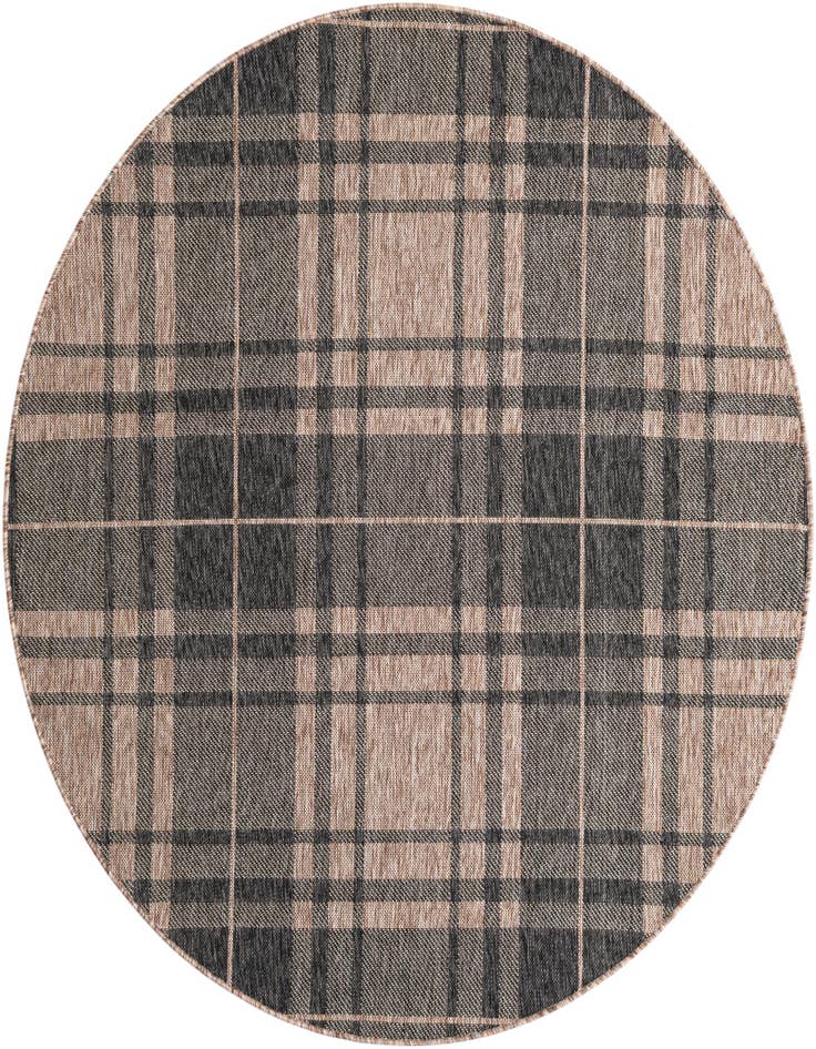Detail image of 6' x 6' Easy-Clean Checkered Indoor / Outdoor Round Rug