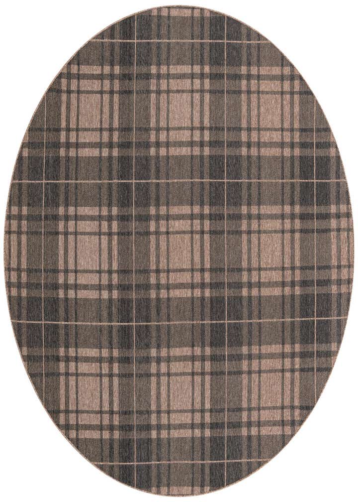 10' x 10' Easy-Clean Checkered Indoor / Outdoor Round Rug