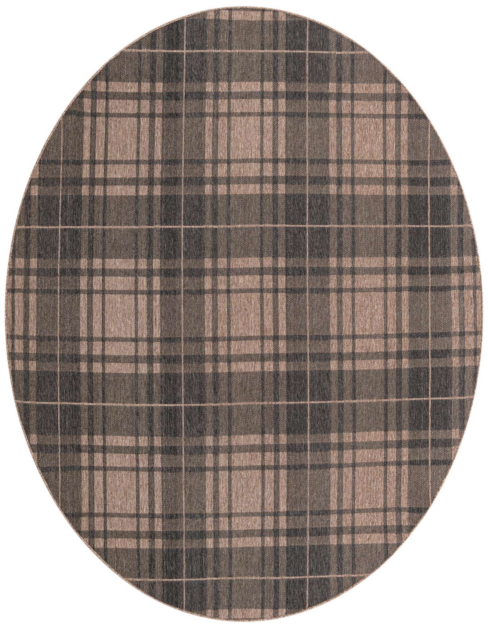 10' x 10' Easy-Clean Checkered Indoor / Outdoor Round Rug