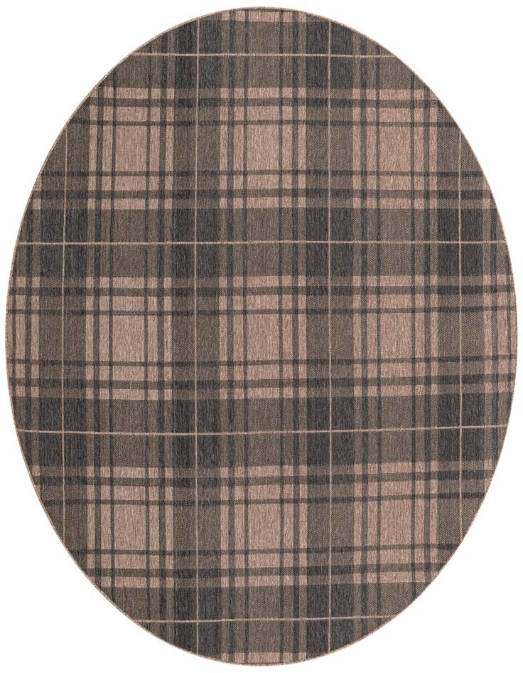 Detail image of 10' x 10' Easy-Clean Checkered Indoor / Outdoor Round Rug
