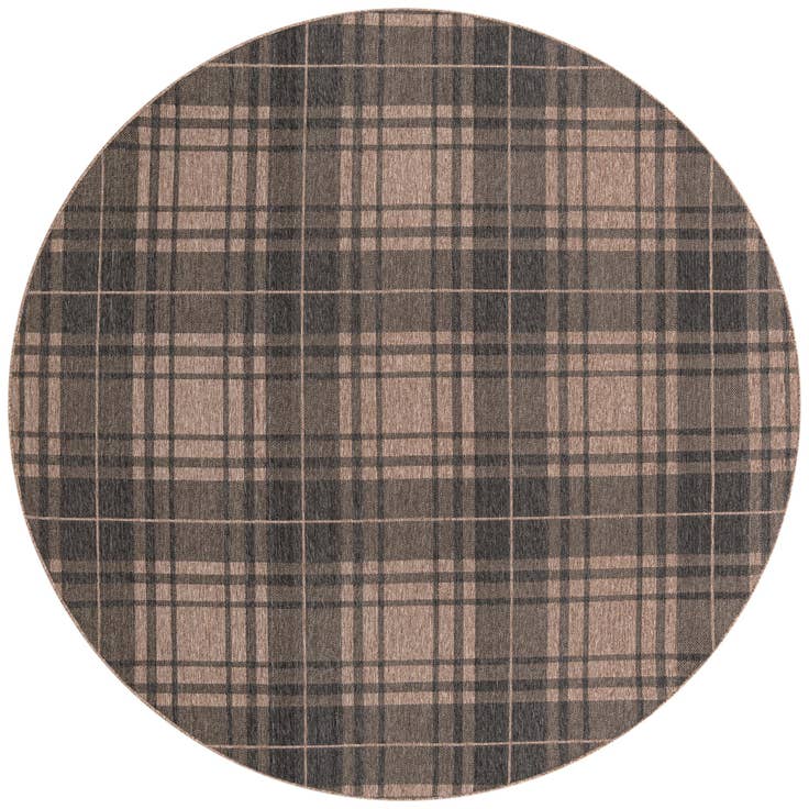 Detail image of 10' x 10' Easy-Clean Checkered Indoor / Outdoor Round Rug