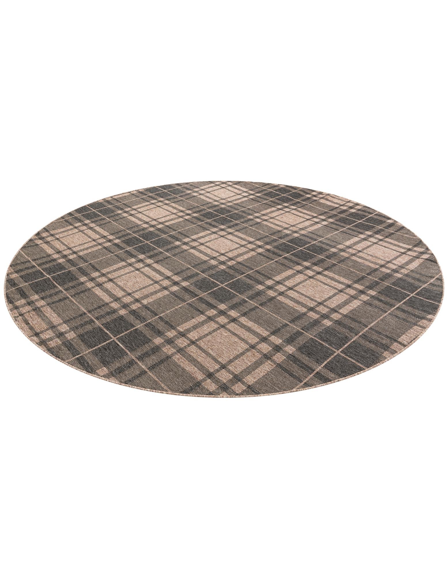 10' x 10' Easy-Clean Checkered Indoor / Outdoor Round Rug