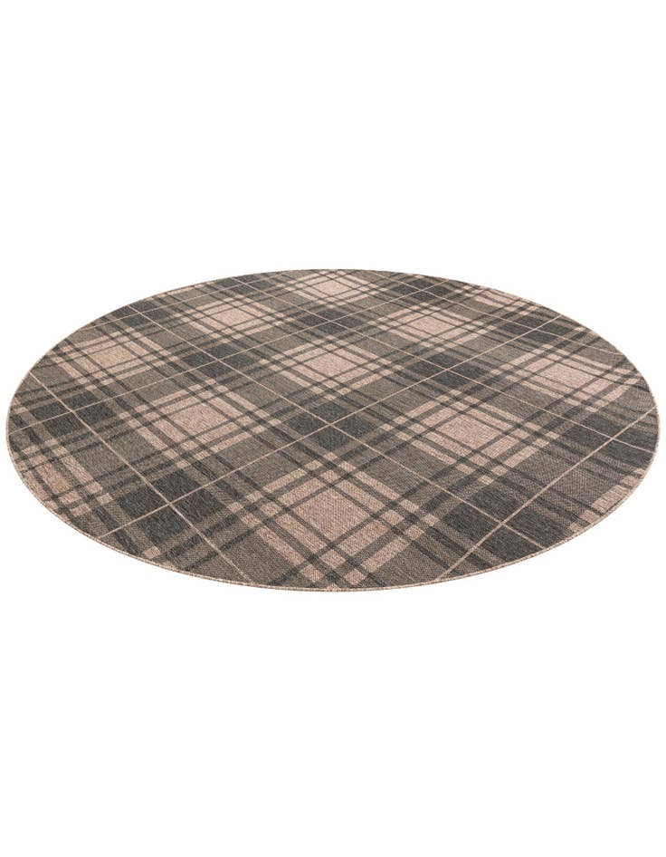 Detail image of 10' x 10'  Washable Checkered Indoor / Outdoor Round Rug