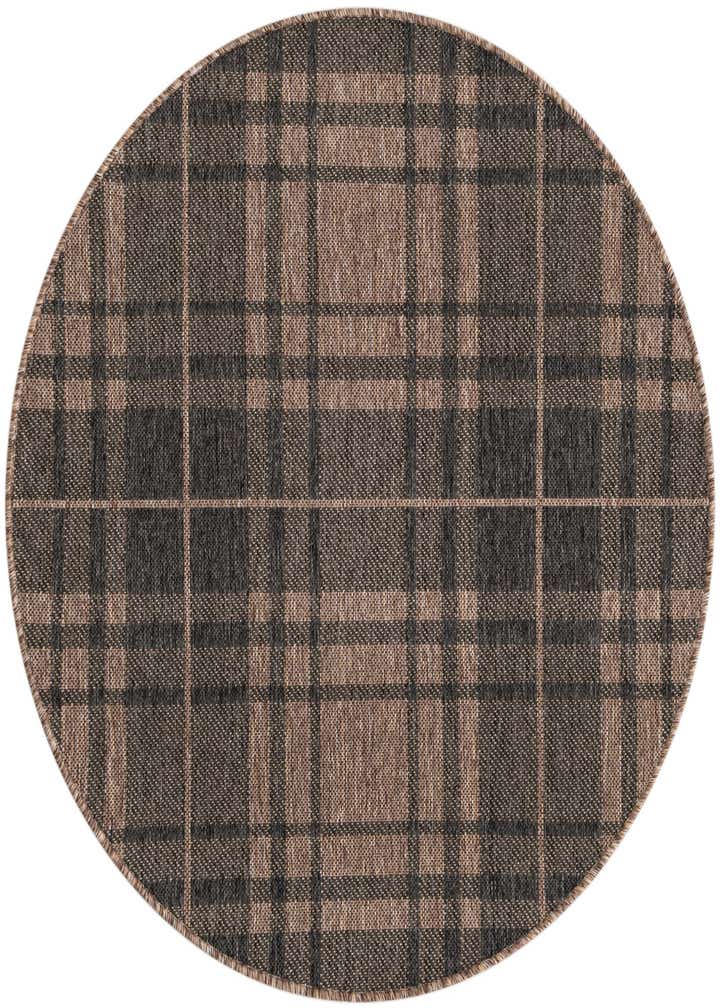 4' x 4' Easy-Clean Checkered Indoor / Outdoor Round Rug