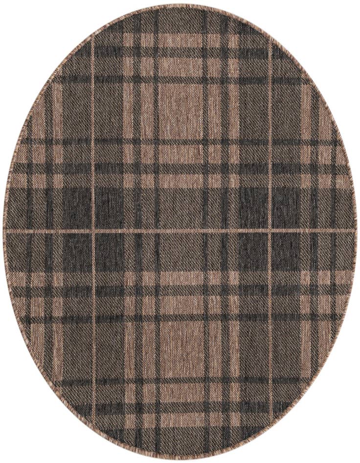 Detail image of 4' x 4' Easy-Clean Checkered Indoor / Outdoor Round Rug