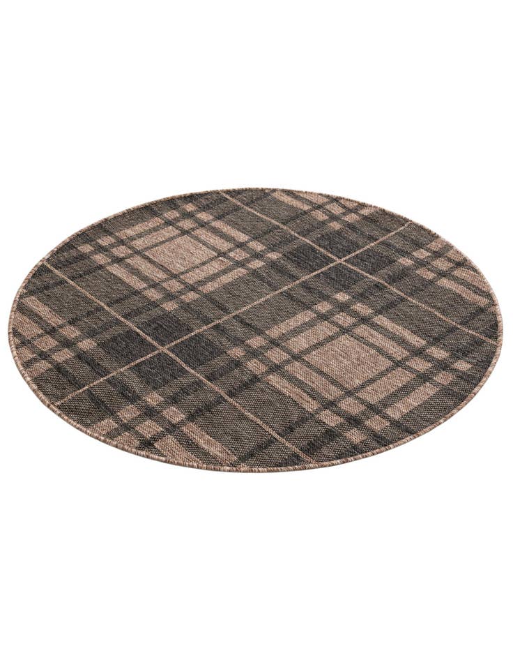 Detail image of 4' x 4'  Washable Checkered Indoor / Outdoor Round Rug