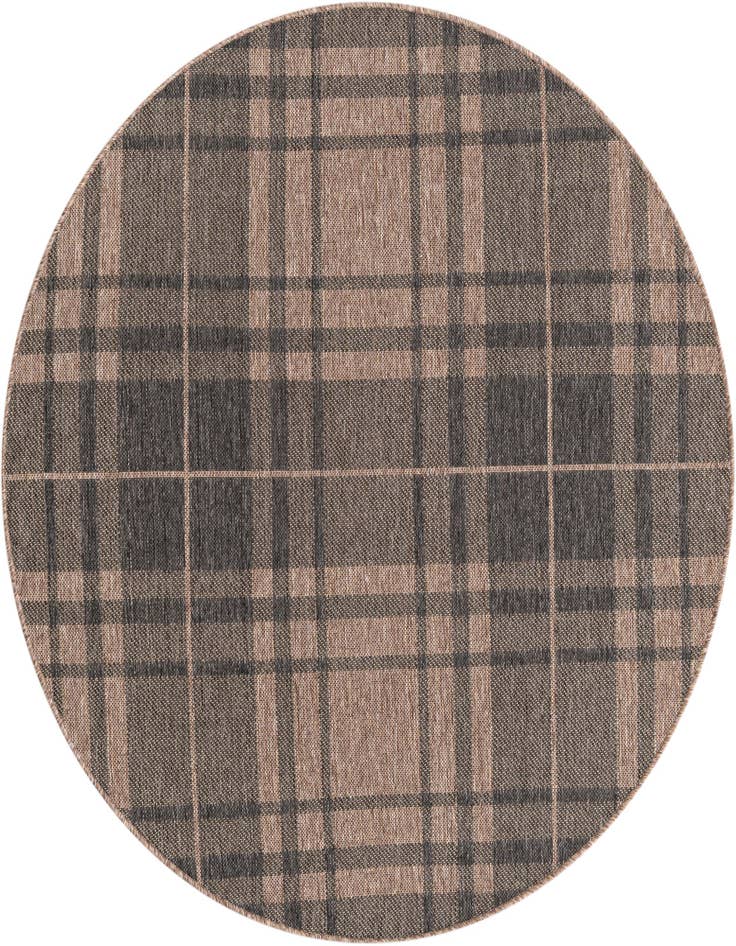Detail image of 5' 3 x 5' 3 Easy-Clean Checkered Indoor / Outdoor Round Rug