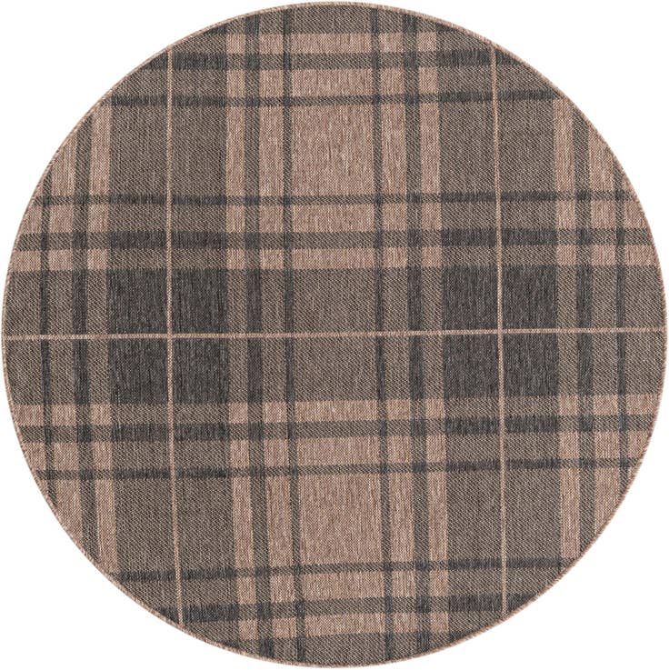 Detail image of 5' 3 x 5' 3 Easy-Clean Checkered Indoor / Outdoor Round Rug