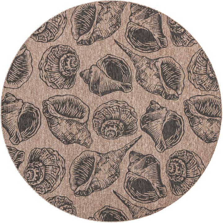 10' x 10' Easy-Clean Coastal Indoor / Outdoor Round Rug
