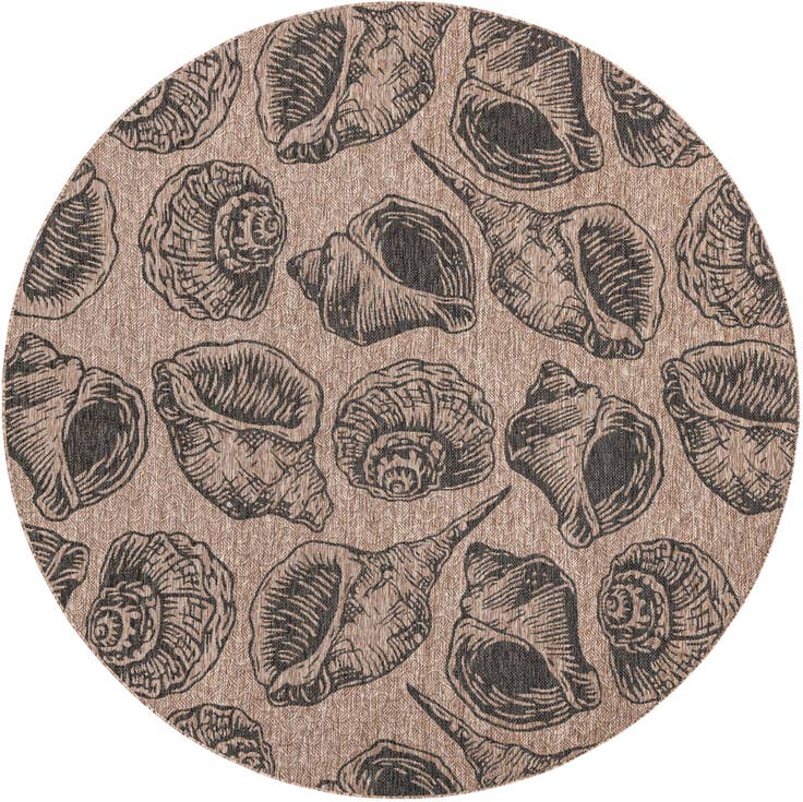 Detail image of 10' x 10' Easy-Clean Coastal Indoor / Outdoor Round Rug