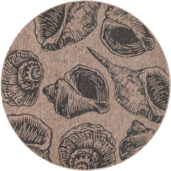 6' x 6' Easy-Clean Coastal Indoor / Outdoor Round Rug