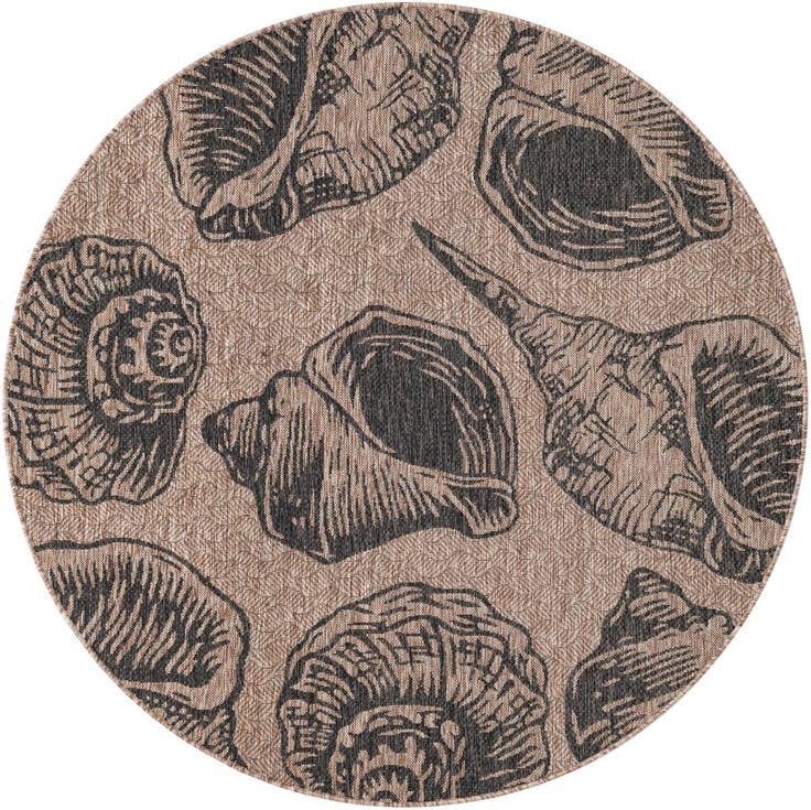 Detail image of 6' x 6' Easy-Clean Coastal Indoor / Outdoor Round Rug
