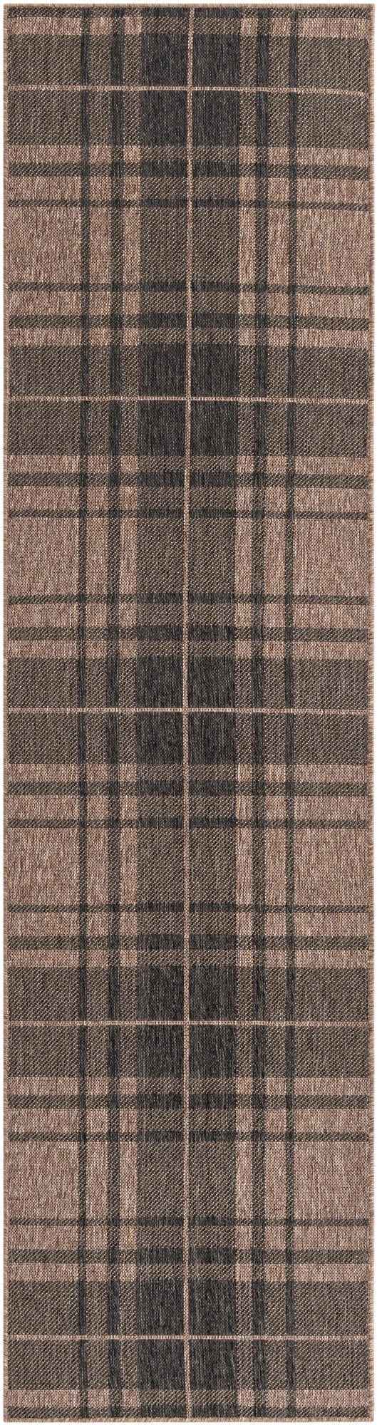 2' 7 x 10'  Washable Checkered Indoor / Outdoor Runner Rug