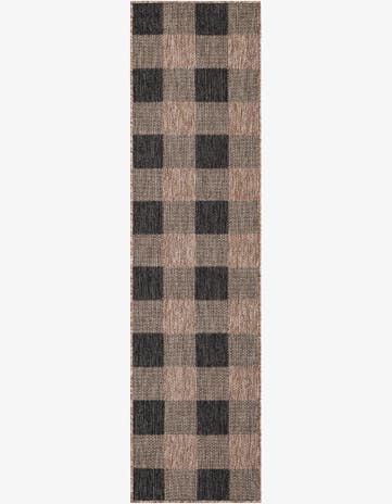 2' x 8' Easy-Clean Checkered Indoor / Outdoor Runner Rug