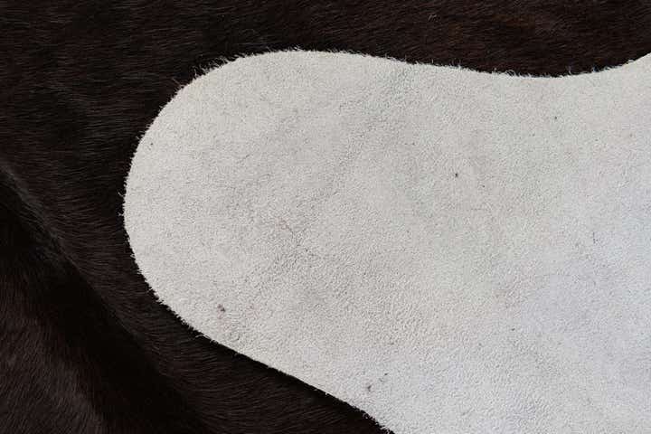 5' 5 x 5' 10 Cowhide Leather Square Rug
