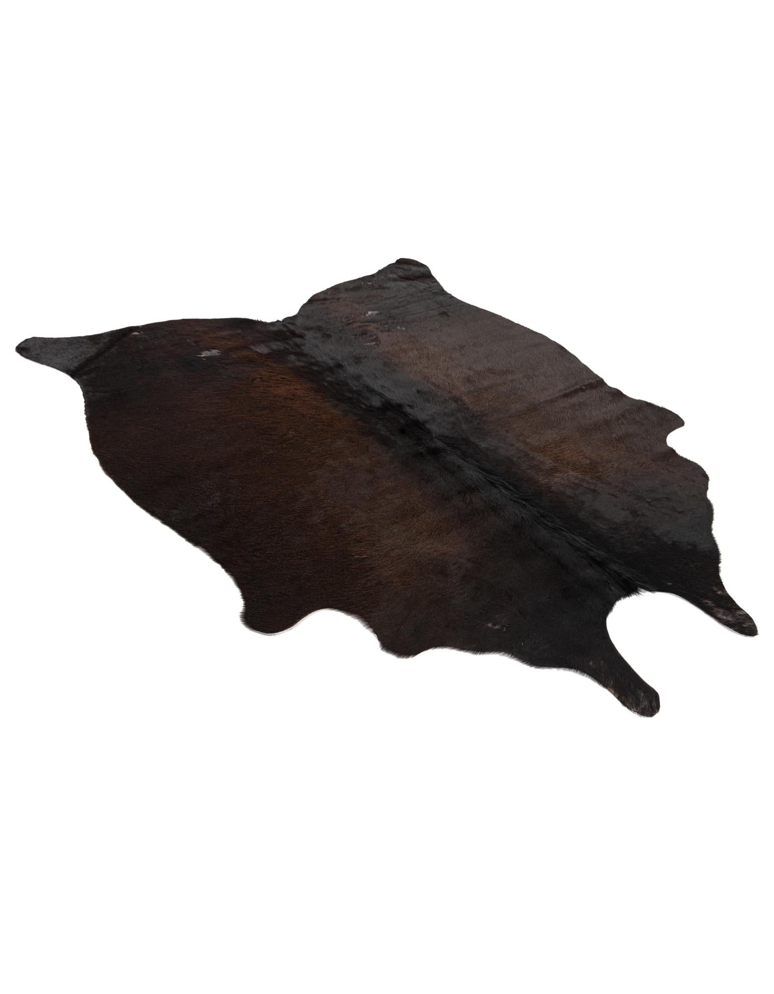 4' 5 x 4' 9 Cowhide Leather Square Rug