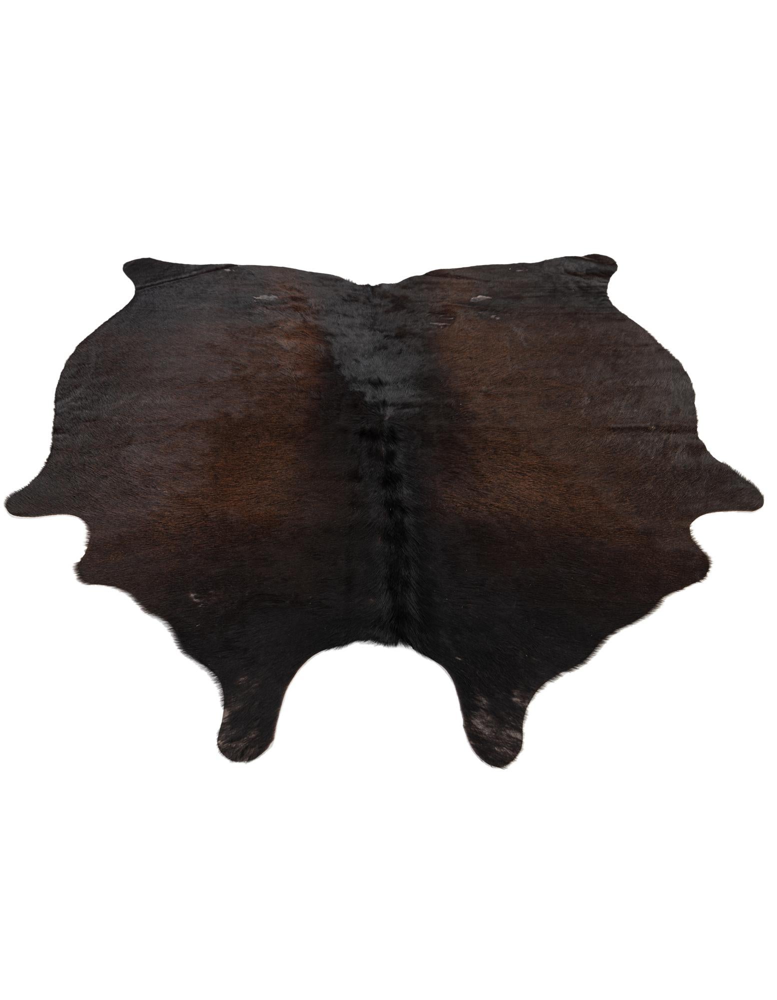 4' 5 x 4' 9 Cowhide Leather Square Rug