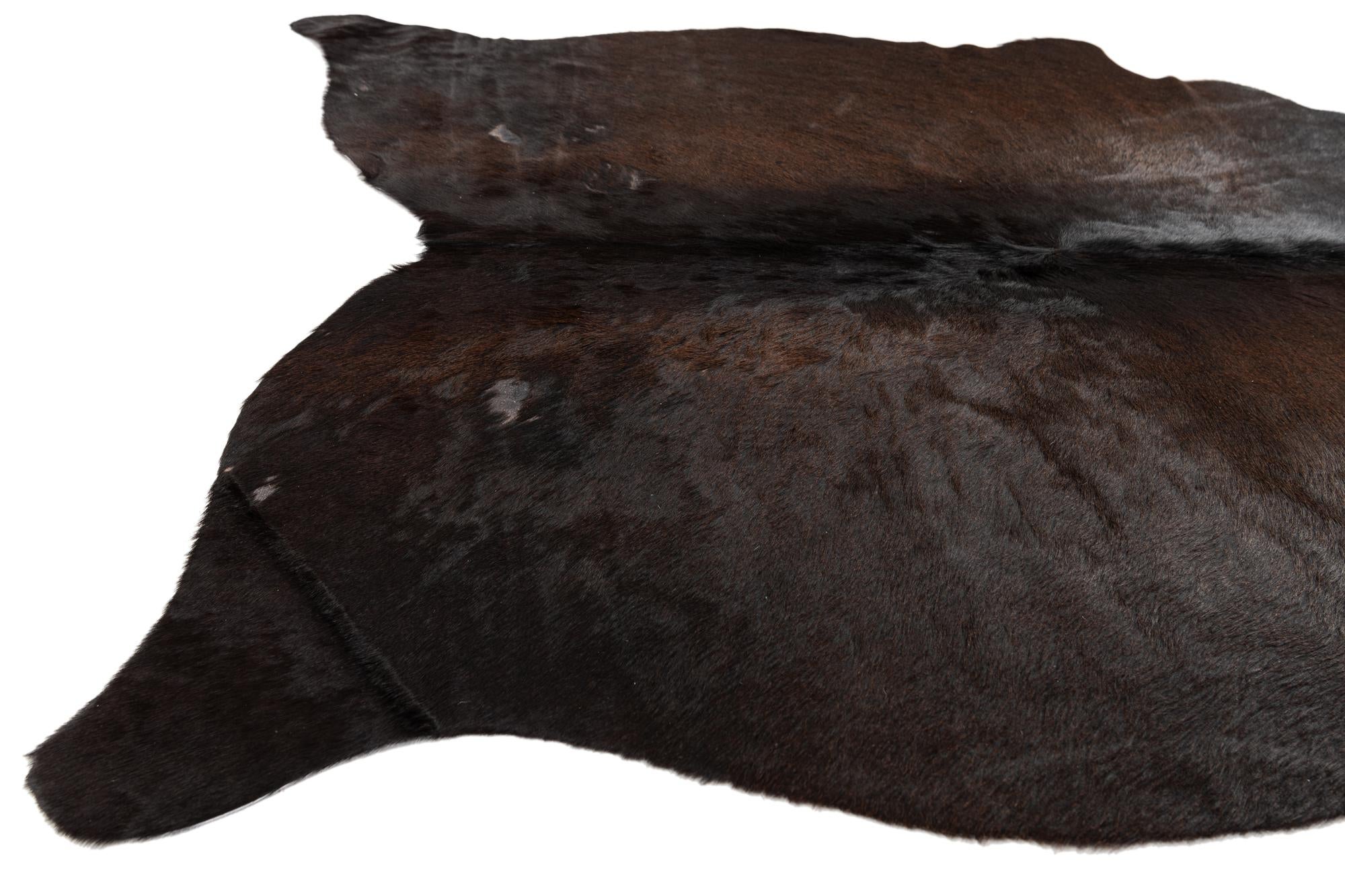 4' 5 x 4' 9 Cowhide Leather Square Rug