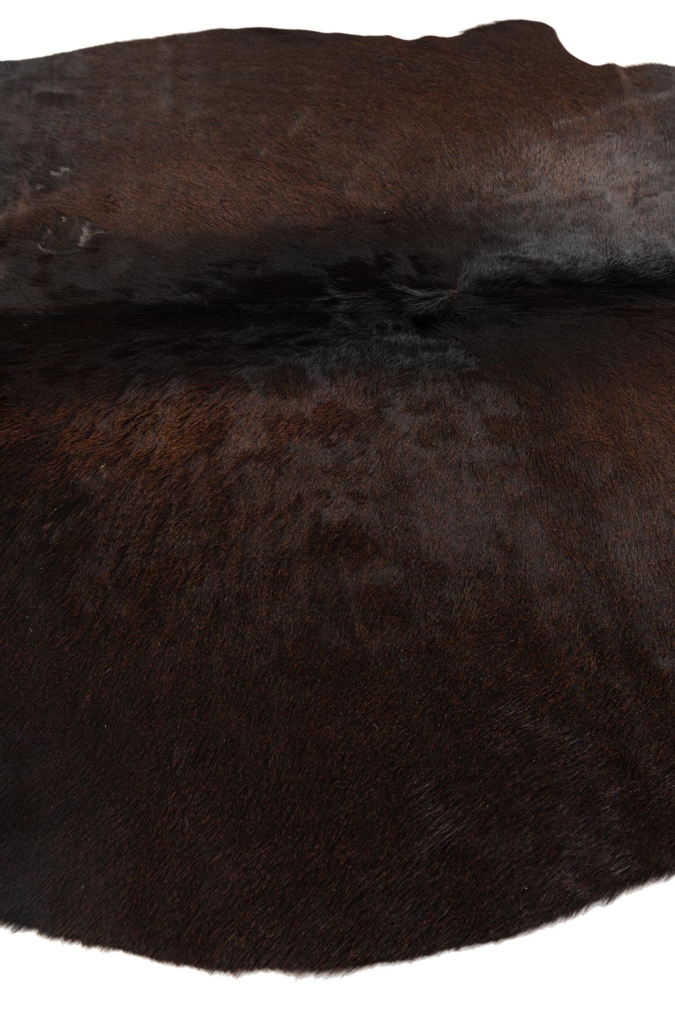 4' 5 x 4' 9 Cowhide Leather Square Rug