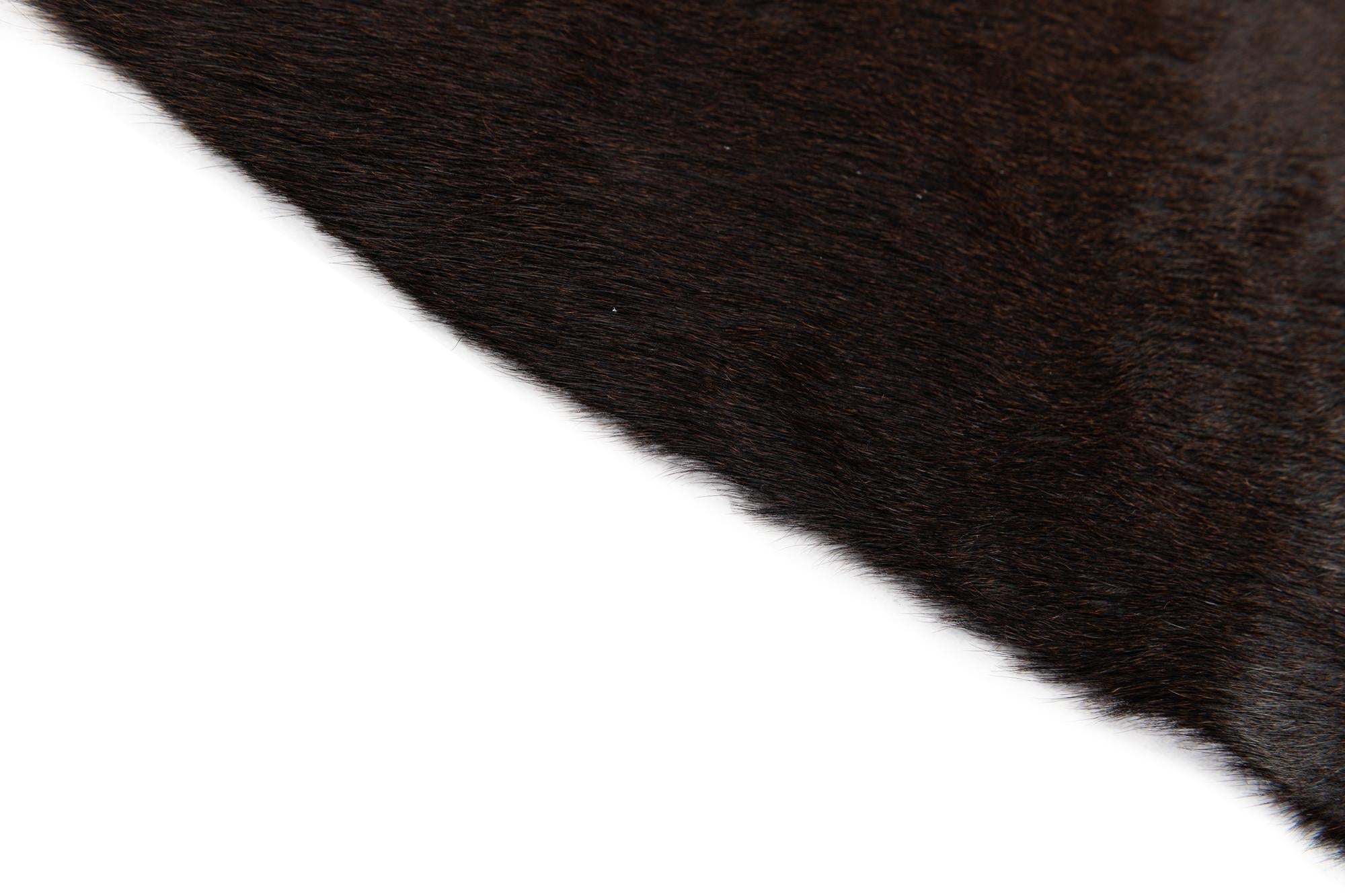 4' 5 x 4' 9 Cowhide Leather Square Rug