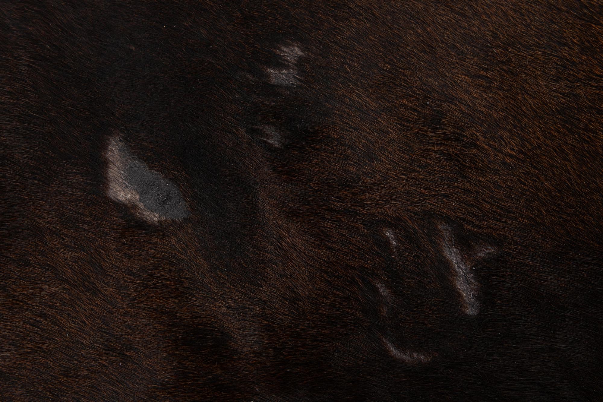 4' 5 x 4' 9 Cowhide Leather Square Rug